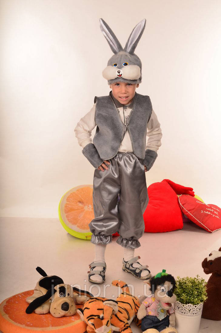 Дитячий карнавальний костюм сірого зайчика