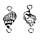 Коннектори Черепашка, Цинковий сплав, Античне срібло, 31 мм x 15 мм, фото 3