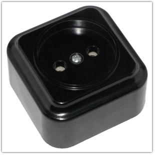 Розетка Р16-РА10  ■ квадрат. чорн. кер. (пач. 8 шт.) аналог (ФК Київ) R