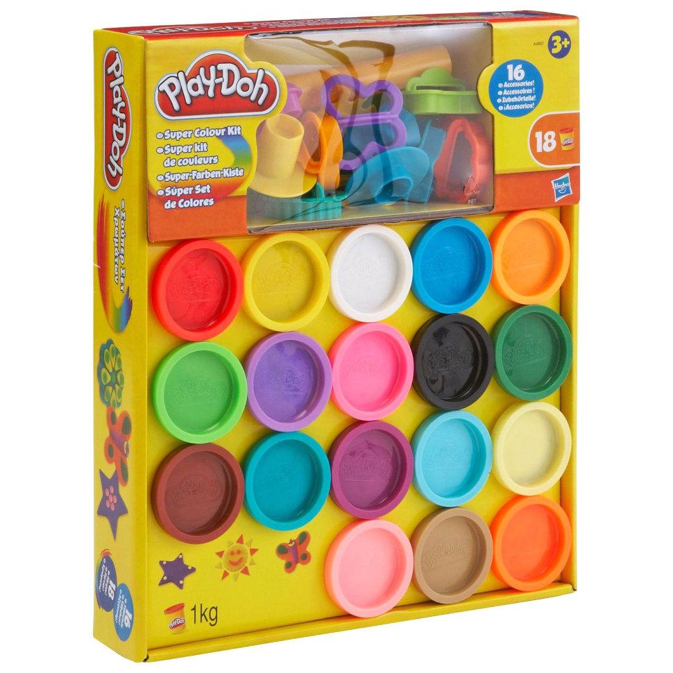 Play-Doh Super color kit Набір пластиліну 18 банок і 16 аксесуарів "Суперцвіту" (Суперкольорі) 