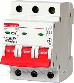 Автоматичний вимикач e.mcb.stand.45.3.C32 3р 32А C 4.5 кА