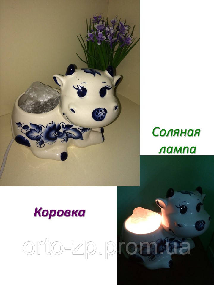 Соляна лампа Корівка 1 кг, фото 1