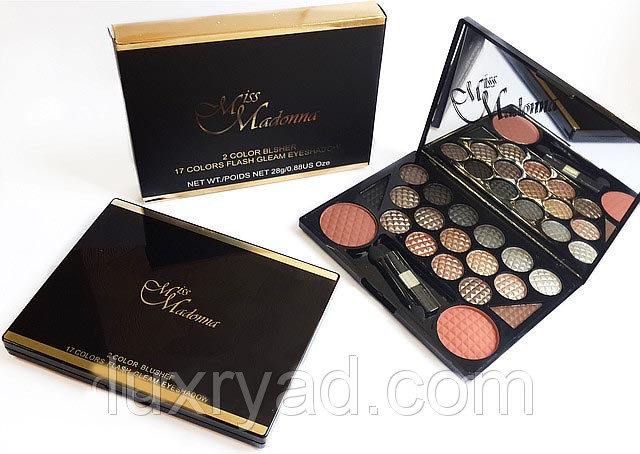 Тіні для очей + рум'яна Набір "Miss Madonna" (Міс Мадонна) 17 відтінків + рум'яна, фото 1