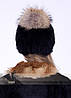 Жіноча зимова шапка чорна з бубоном, фото 3