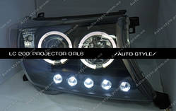 Альтернативна оптика Toyota Land Cruiser 200 чорна тюнінг-оптика