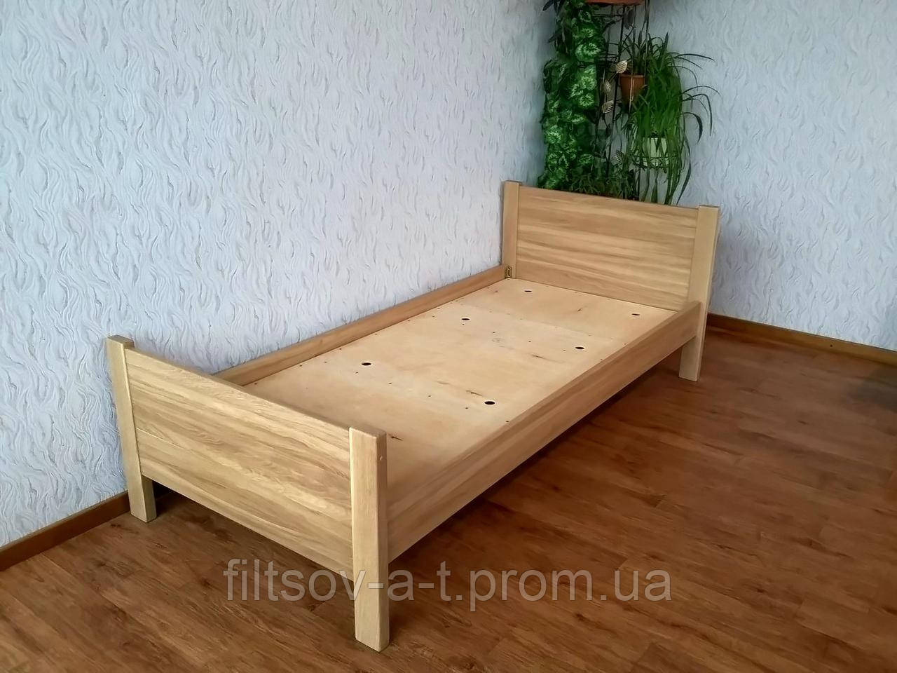 Кровать односпальная деревянная из массива натурального дерева "Эконом" от производителя - фото 5 - id-p15230171