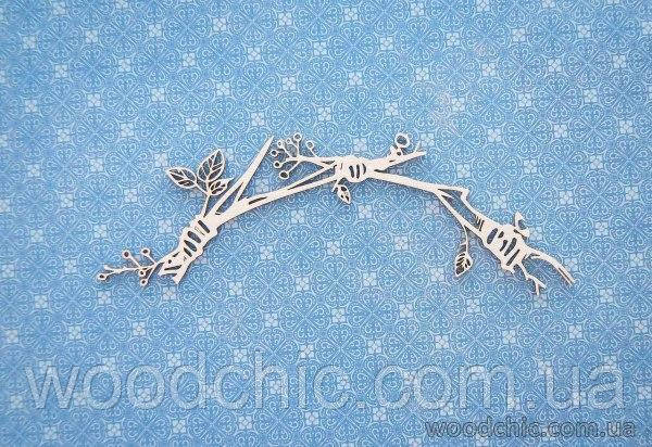 Чипборд вензель "Стара гілка з листям", фото 1