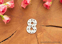 Чипборд цифра 8 з квіточками