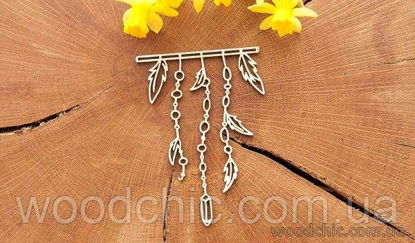 Чипборд "Підвіска з пір'ям бохо", фото 1