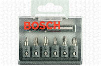 Набор бит Bosch Extra-Hart, 6 шт + магнитный держатель