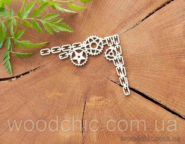 Чипборд Куточок "Цепі із шестернями із зіркою" 1, фото 1