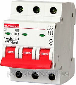 Автоматичний вимикач e.mcb.stand.45.3.B50 3р 50А В 30 кА