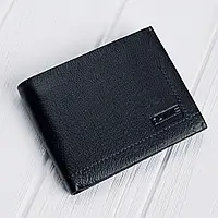 Шкіряне чоловіче портмоне зі знімним затискачем Kafa на магніті, чорне