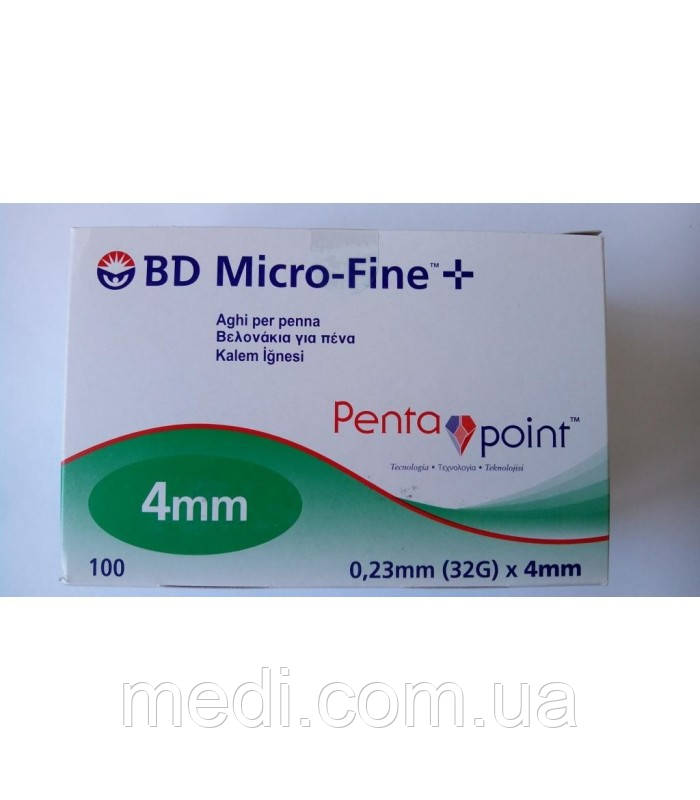 Голки для шприц-ручок BD Micro-Fine 4 мм, 100 шт.