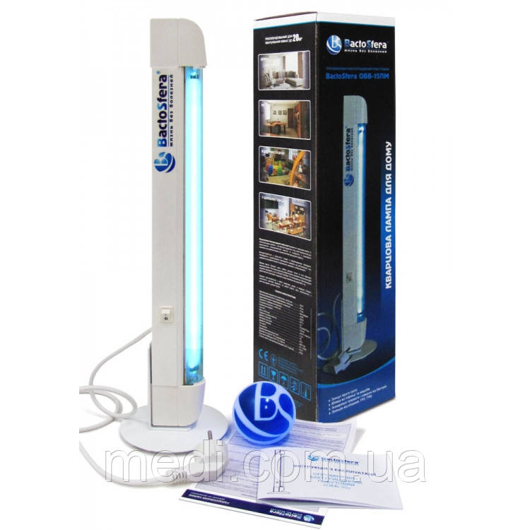 Бактерицидний опромінювач BactoSfera OBB 15P-METAL OZONE FREE, 1 од.
