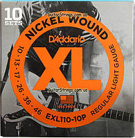 Струни D'Addario EXL110-10P Nickel Wound 10-46 10 set