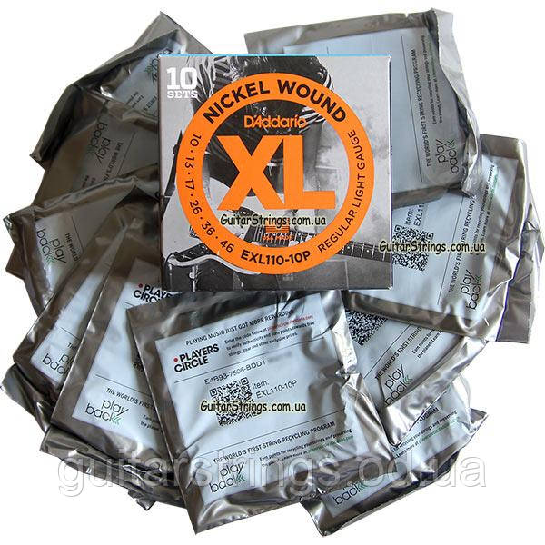 Струны D'Addario EXL110-10P Nickel Wound 10-46 10 set - фото 3 - id-p223846691