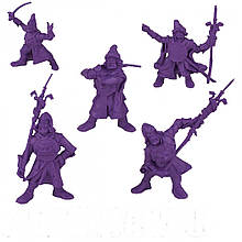 Набір воїнів Дружина Пушкарі без коробки (5 воїнів/ колір фіолетовий), Fantasy