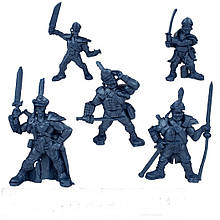 Набір воїнів Гренадери Батальйон Бородіно без коробки (5 воїнів/ колір синій металік), Fantasy