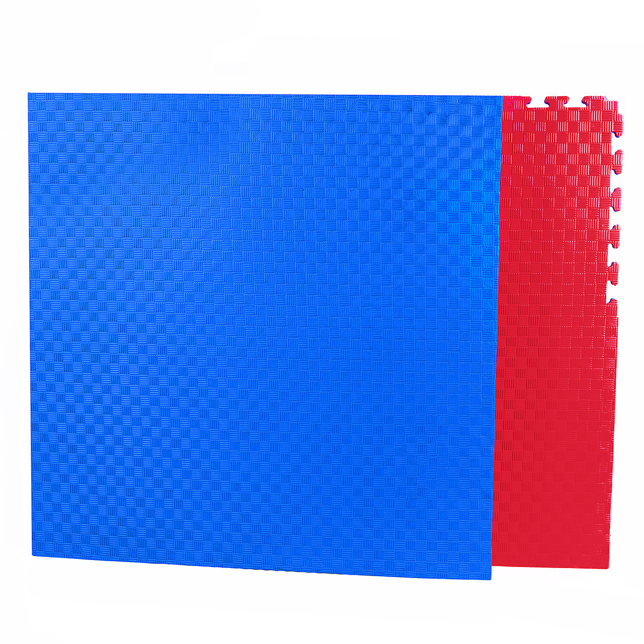 Мат татамі 100*100*2 см Eva-Line Extra Quality синій/червоний Плетінка Anti-Slide 100 кг/м3
