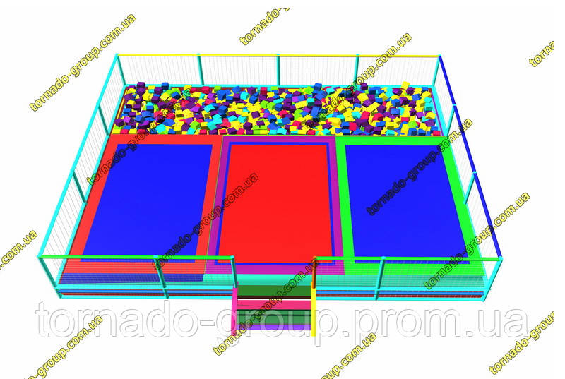 Батут джамп арена "міні Тріо" з поролоновою ямою