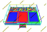 Батут джамп арена "мини Трио" с поролоновой ямой