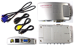 03-00-022. Конвертор VGA в AV (гніздо VGA → AV (гнездo RCA) + гніздо VGA (OUT)), із живленням