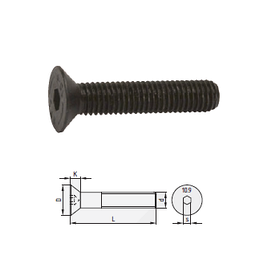Болт шестигранний із конусною головою клас 10.9 (клас твердості 10.9, поверхня чорна, норма DIN 7991)