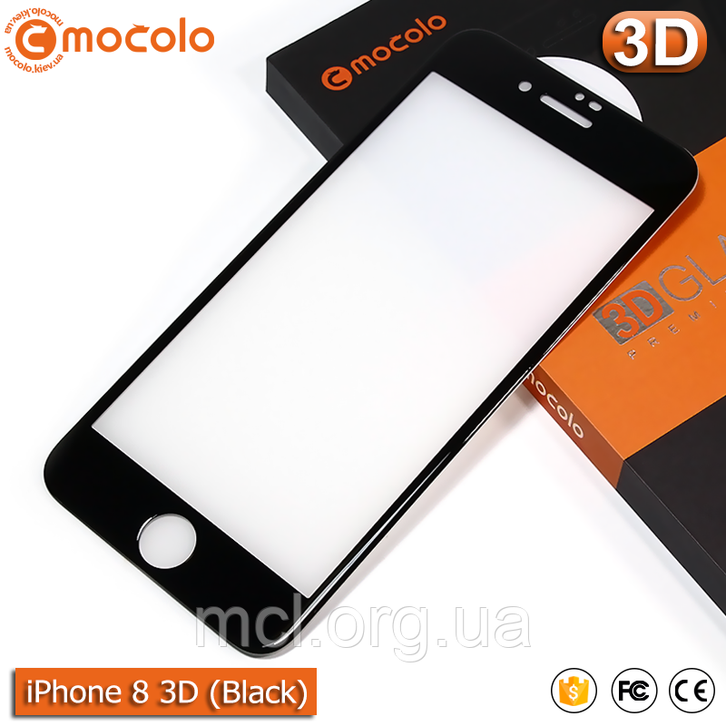 Захисне скло Mocolo iPhone 8 (Black) 3D