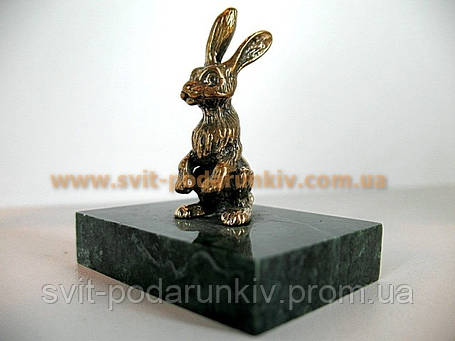 Статуетка бронзовий Заєць - Кролик, оригінальний сувенір, фото 2