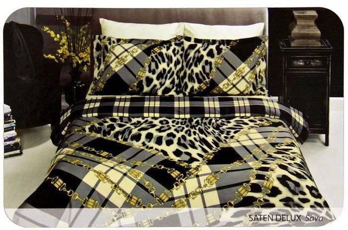 Комплект постільної білизни TAC SATEN SAVA євро