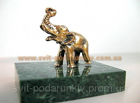 Статуетка бронзовий Слон, сувенір на щастя, фото 2