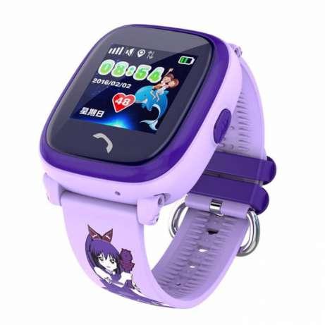 Детские умные часы с GPS DF25G (Q100 Aqua) фиолетовые Водонепроницаемые - фото 2 - id-p605013493