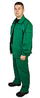 Костюм рабочий мужской куртка и брюки саржа 100% хб (цв. зеленый, василек)