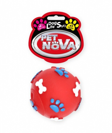 Іграшка для собак М'яч із гравіюванням Pet Nova 6 см червоний