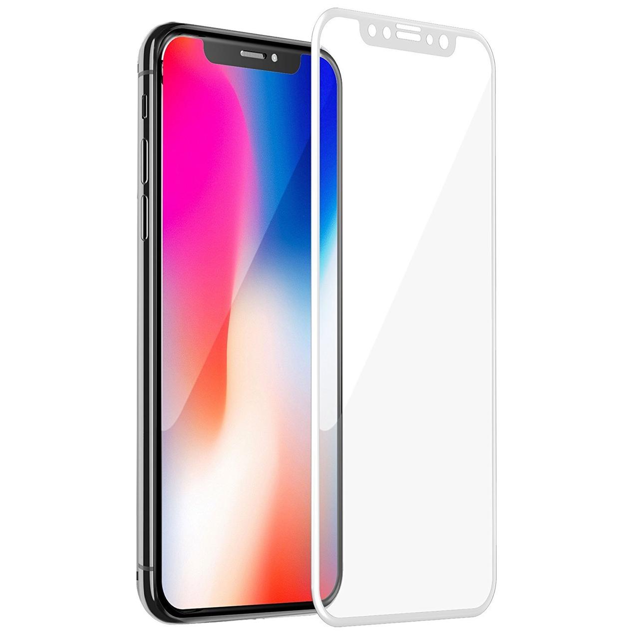 3D Metall защитное стекло для iPhone X/XS 5.8" - Silver