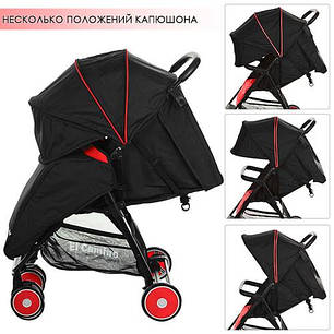 Прогулянкова коляска Motion Червона (M 3295-3) з багажним кошиком, фото 2