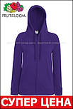 Жіноча фіолетова толстовка з капюшоном на блискавці Lightweight hooded jacket lady-fit Fruit of the Loom,2XL, фото 3