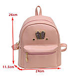 Рюкзак для дівчаток, дівчат з вушками з еко шкіри (сріблястий), фото 6