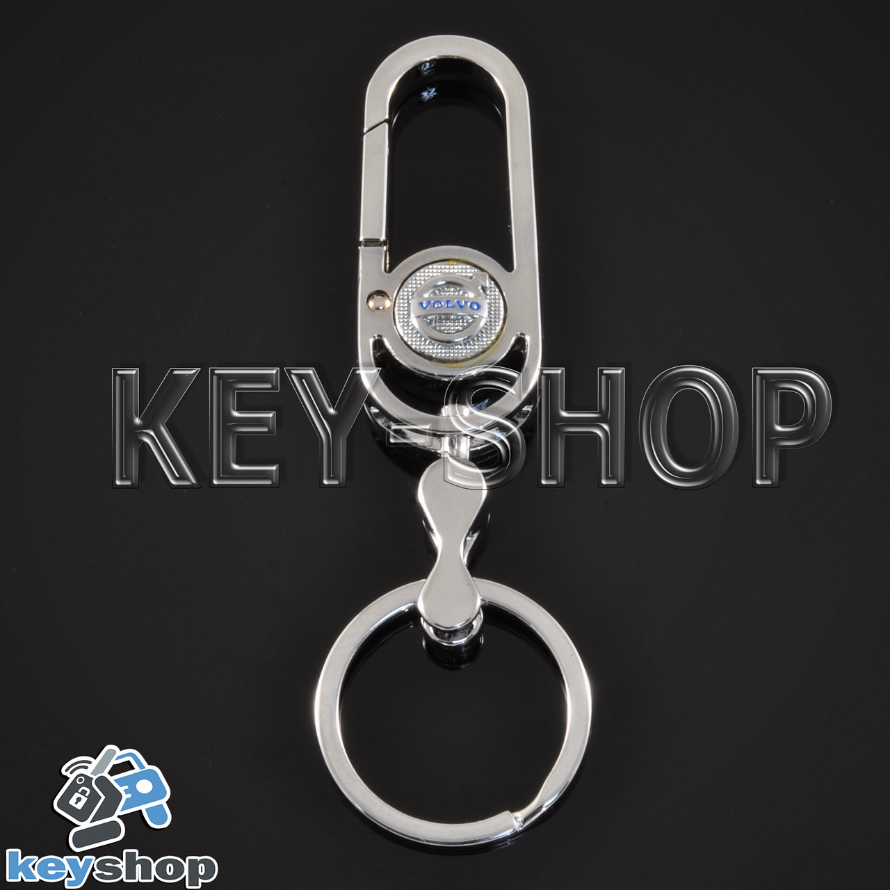 Брелок для авто ключей VOLVO (Вольво) металлический с кожаными вставками - фото 2 - id-p605077028