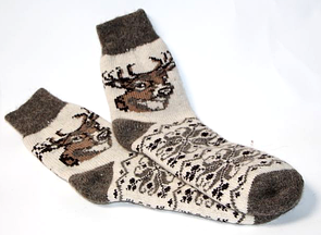 Чоловічі шкарпетки з овечої вовни - олені
