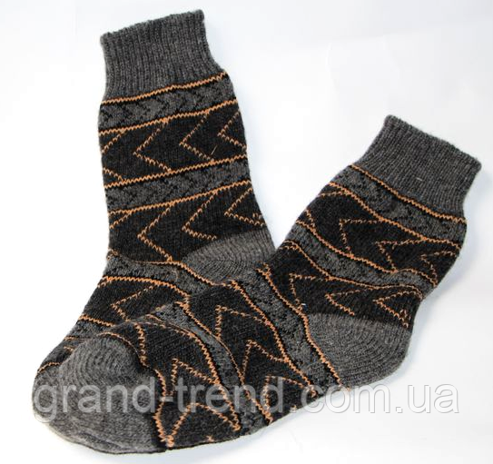 Мужские носки из овечьей шерсти темно-серые - фото 1 - id-p605084230
