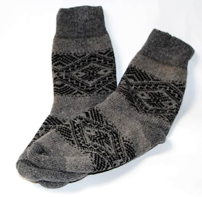 Чоловічі шкарпетки з овечої вовни сірого кольору
