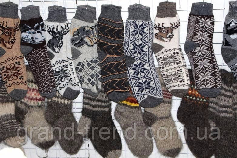 Мужские теплые зимние носки из овечьей шерсти разные цвета - фото 1 - id-p605084897