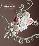 Заколка з квітами "Зефірно-карамельна ніжність" Весільні прикраси для волосся. Все для весілля, фото 5