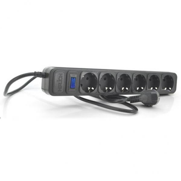 Мережевий фільтр Merlion B630, 6 розеток, 3,0 м, з вимикачем, Black Q30