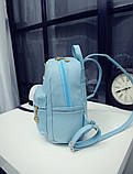 Рюкзак для дівчаток, дівчат з вушками з еко шкіри (сріблястий), фото 5