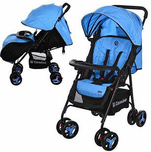 Прогулянкова коляска Bambi Блакитна (M 3443L-4 GIFT) з посиленими колесами, фото 2