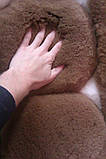 Шикарьйний коричнево білий теплий хутряний довговічний килим із найм'якшого хутра Альпакі, фото 6