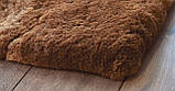 Шикарьйний коричнево білий теплий хутряний довговічний килим із найм'якшого хутра Альпакі, фото 3